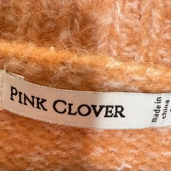 Pink Clover Light Orange Pullover Knit Sweater - Large - Picture 4 of 6